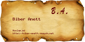 Biber Anett névjegykártya