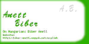 anett biber business card
